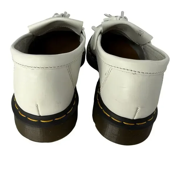 Dr Martens Adrian White Leather Tassel Loafers Fringe Platform Women’s 9 - Picture 7 of 9